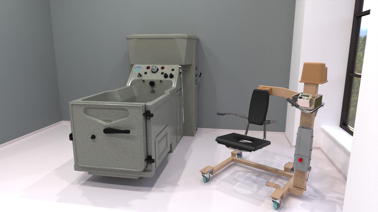 bathing equipment for a residential bathing facility